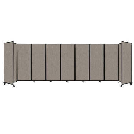 Versare Room Divider 360 Folding Portable Partition 25' x 7'6" Warm Pebble Fabric 1190958
